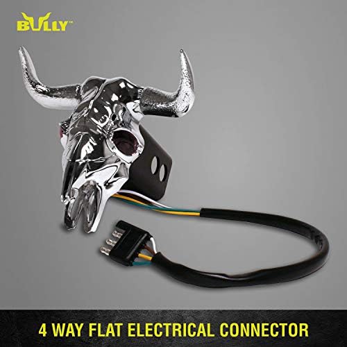 Bully CR-402L Chrome Bull Skull Trailer Truck Towing Hitch Receiver Cover - Image 3