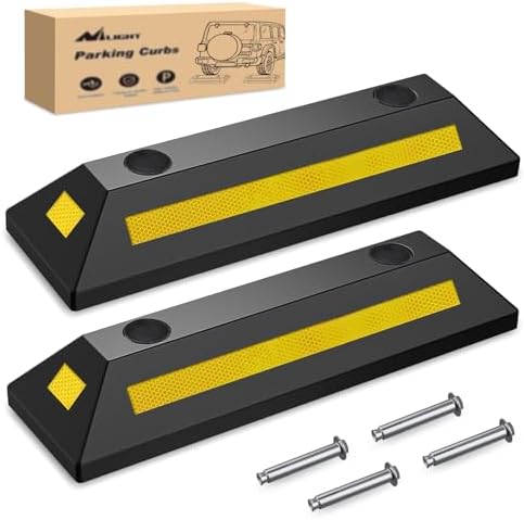 Nilight Rubber Parking Curb Wheel Stop by Nilight