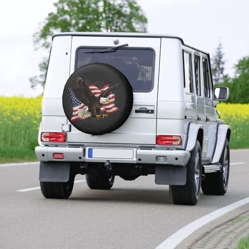 American Flag Eagle Spare Tire Cover SUV Trailer Truck RV 14 Inch - Image 7