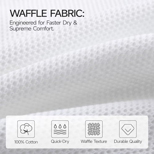 REDKISS 100% Cotton Waffle Weave Bath Towels 4 Pack - Image 6