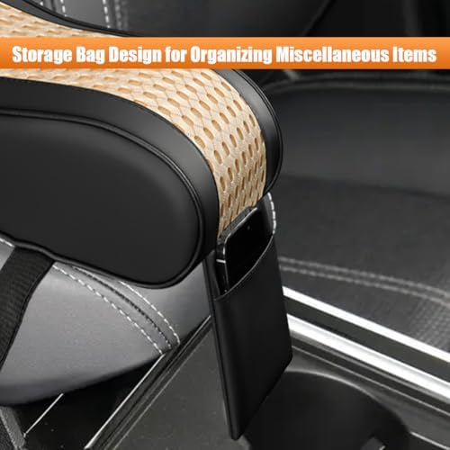Car Armrest Cushion, Leather Memory Foam Car Center Console Arm Rest Pillow - Image 5