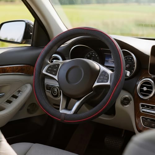 HOTOR Car Leather Steering Wheel Cover Universal 14.5"-15" - Image 3