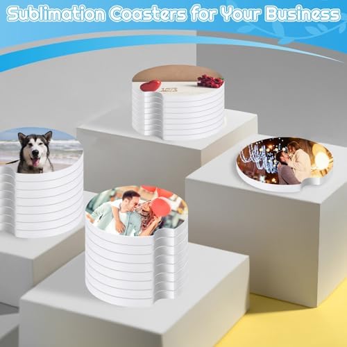 100 Pcs Sublimation Coasters Blanks, Ceramic Car Coasters, 2.6 in - Image 6