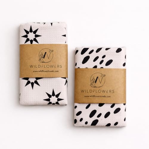 Flourish Wildflowers Microfiber Kitchen Towels | Waffle Fabric Tea Towel| Super by FlourishPetProducts