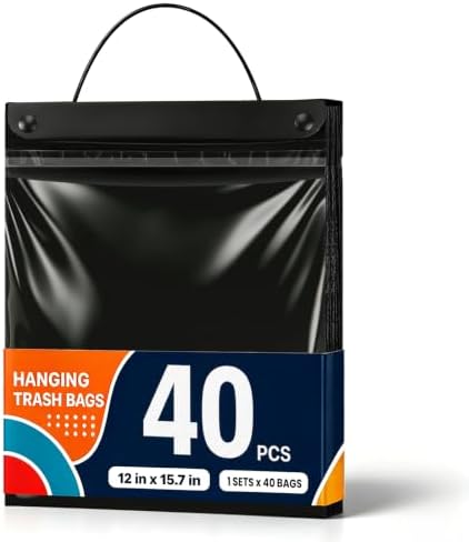 40 Count Hanging Car Trash Bags, Disposable Leak-proof Garbage Can by Sctoarielt