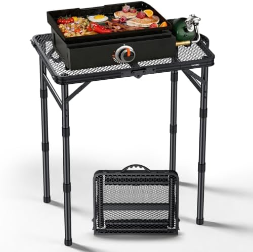 2ft Portable Grill Table, Heat-Resistant Tabletop 3 Heights 27.5" by Unknown
