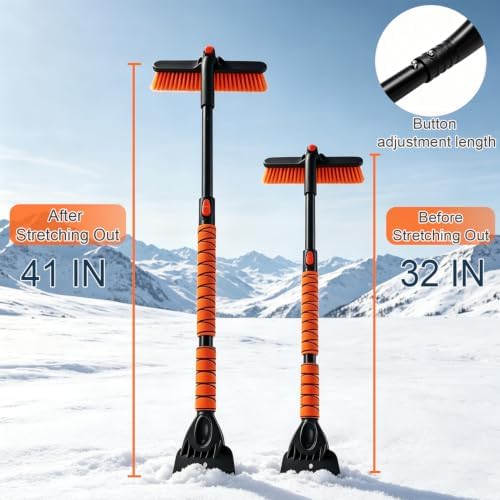 41" Snow Brush 2-in-1 Ice Scrapers - Image 3