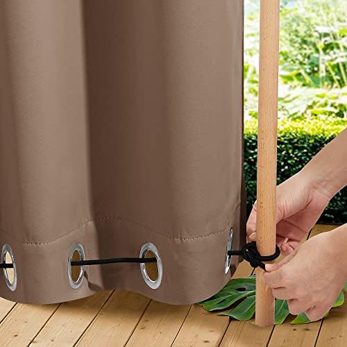 NICETOWN Gazebo Curtains Outdoor Waterproof W100 x L84 in Tan - Image 3