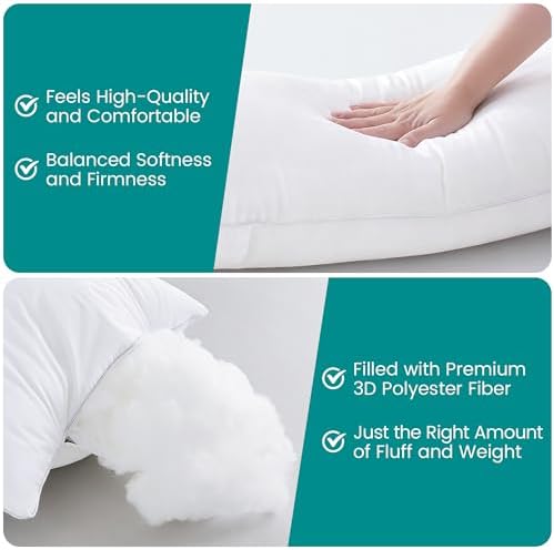 Oubonun 30"x30" Throw Pillow Insert – 100% Cotton Cover, Plush and Supportive - Image 4