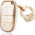 OLLEN TPU Key Fob Cover with Bling Ring, Fit by OLLEN