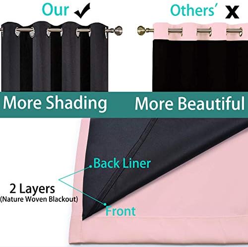 Yakamok Pink 100% Blackout Patio Door Curtain Panels W70 x L84, 1 Panel - Image 5