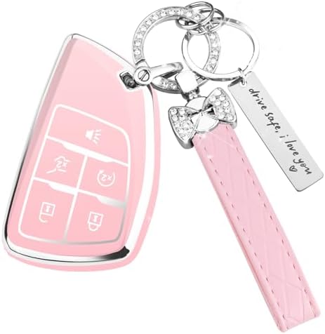for Chevy Key Fob Cover, 5 Button TPU Protection Case by HEKBRYN