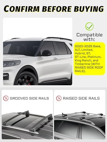 330LB Roof Rack Cross Bars Fit for 2020-2026 Explorer Cargo Bars - Image 2