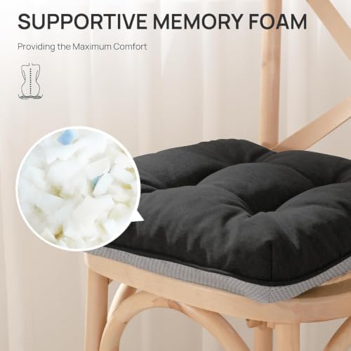Love's cabin Memory Foam Chair Cushions Set of 4, 15.5 Inch - Image 3