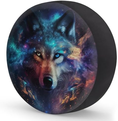 Rv Spare Tire Cover Wheel Cool Galaxy Animal Wolf Tire Covers Wheel Protectors - Image 2