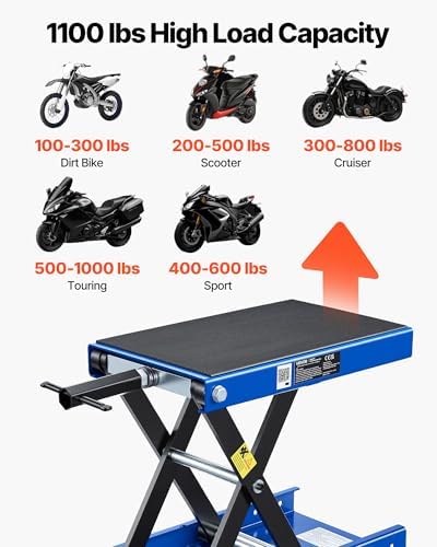 VEVOR Motorcycle Lift, 1100 lbs Motorcycle Scissor Lift Jack - Image 2