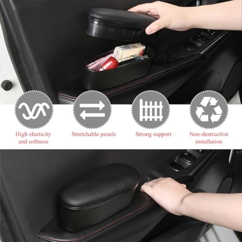 Yourkar 2 PCS Car Armrest Support Cover, Left Side Door Armrest Cushion Pad - Image 5