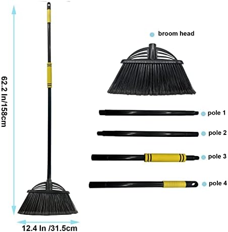 Four-Section Rod Long-Handled Broom, Heavy-Duty Broom, Angle Broom - Image 5