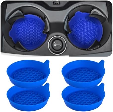 Zpana 4PCS 3.15 Inch Car Cup Holder Coasters Silicone Non-Slip Blue by Zpana