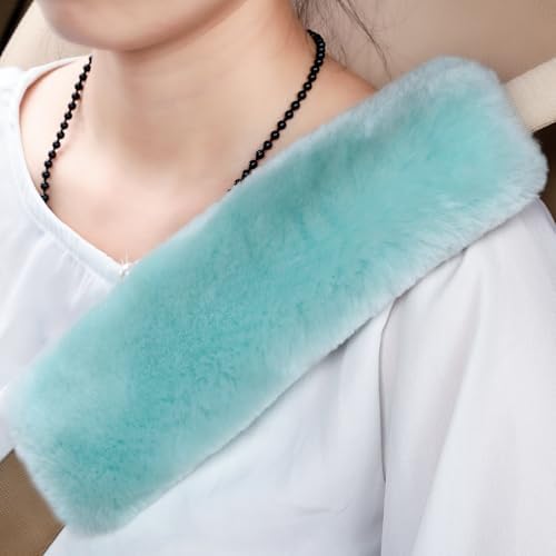 OGLAND 2 Pack Sheepskin Car Seat Belt Cover Pads | Wool Seatbelt Cushions - Image 2