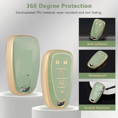PIFOOG Key Fob Cover for Chevy 5 Buttons Keys Shell Case TPU Bling Car Keychain - Image 4