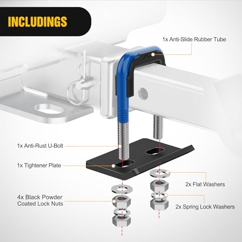 Nilight Trailer Hitch Tightener Anti-Rattle Dark Blue U-Bolt - Image 4
