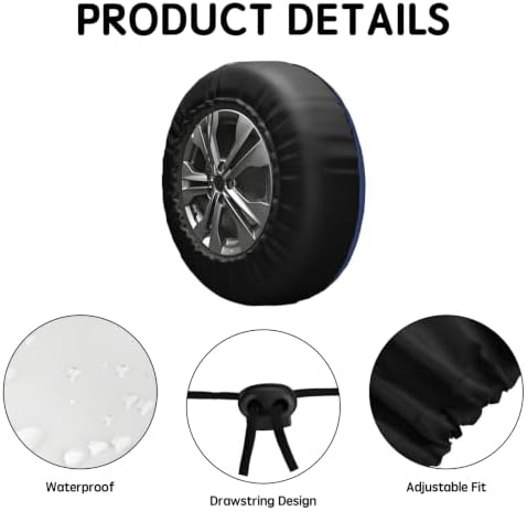 Blue Floral Spare Tire Cover 15 Inch Chinoiserie Wheel Protectors Cover - Image 4