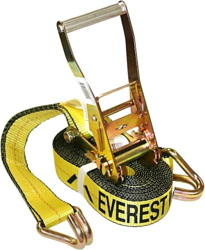 Everest Premium Ratchet Tie Down 1 PK – 2 in 27 FT- 3333 LBS Working Load 10000 by EVEREST