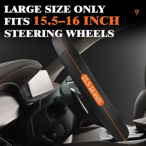 HOTOR Car Leather Steering Wheel Cover Universal 15.5"-16" - Image 2