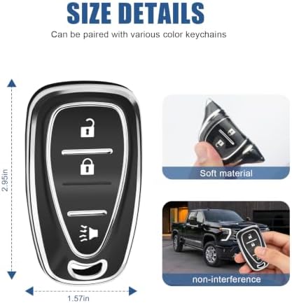 for Chevy Key Fob Cover, 3 Buttons TPU Key Cover - Image 5
