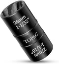 Topec 26mm x 27mm Flip Lug Nut Extractor, 1/2" Drive Lug Nut Removal Tool by Topec