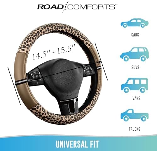 Road Comforts Leopard Steering Wheel Cover - Image 6