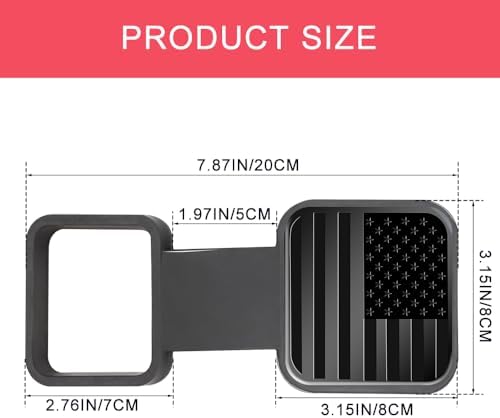 2 Inch Trailer Hitch Cover, Tow Hitch Covers, American Flag Tow Receiver Tube - Image 2