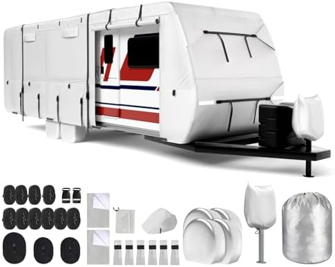 Mofeez Travel Trailer RV Cover 420D Oxford 20'-22' Camper Cover RV Covers by MOFEEZ