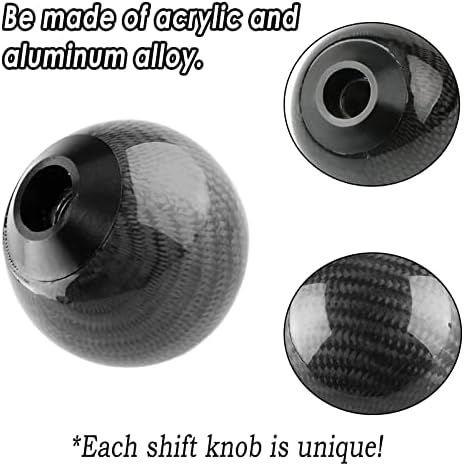 Round Ball Shift Knob 5 6 Speed Carbon Fiber Gear Shifter Knob - Image 3