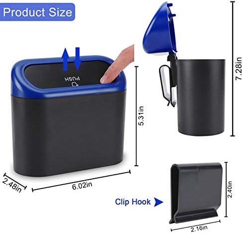 Accmor Car Trash Can with Lid, Waterproof Vehicle Trash Bin Car Dustbin Garbage - Image 2