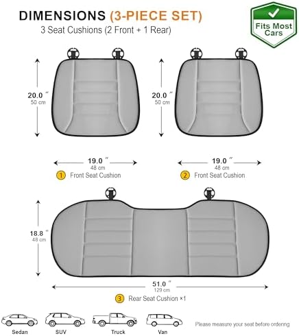 kingphenix 3-Piece Memory Foam Car Seat Cushion Set - Image 5
