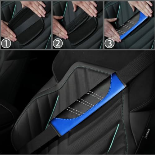 NBTEPEM 6 Pcs Blue Steering Wheel Cover Set, Sport Microfiber Leather Steering - Image 6