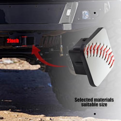 Trailer Hitch Cover, Baseball Stitches Hitch Cover Rubber Towing Hitch Plug - Image 6