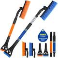 2Pack Ice Scrapers for Car Windshield, 2-in-1 Snow Scraper and Snow Brush for by BFONS