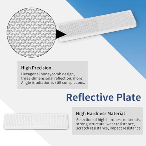 10 Pack White Reflectors Self-Adhesive Rectangular, Quick Mount - Image 2