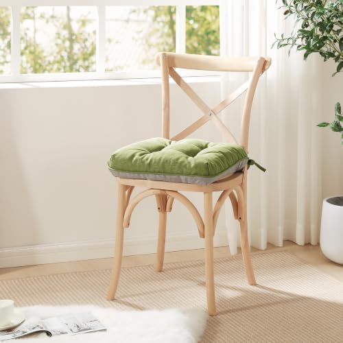 Love's cabin Memory Foam Chair Cushions Set of 4, 15.5 Inch, Olive Green - Image 7