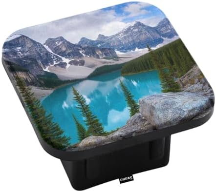 Swono Mountain Lake Hitch Cover: Beautiful Nature Rocky Mountains Lake Winter by Swono