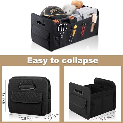 Car Trunk Organizer for SUV, Collapsible Car Storage Organizer Large Black - Image 5