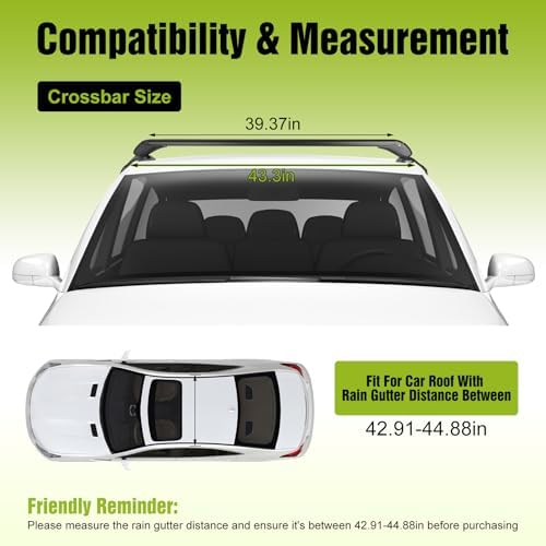 Universal Car Roof Rack, 42.91in-44.88in Adjustable Roof Rack Cross Bars - Image 3