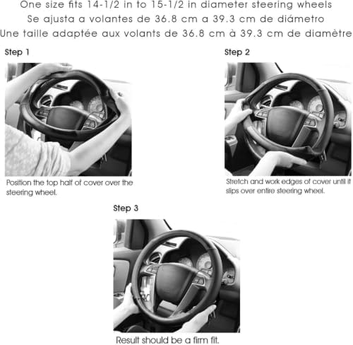 Steering Wheel Cover, Anti Slip Cover, Crocodile Grain Leather - Image 7