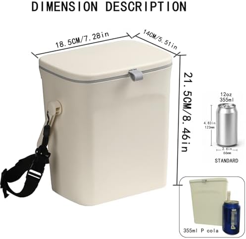 Leakproof Car Trash Can with Lid, Hanging Garbage Bin - Image 3