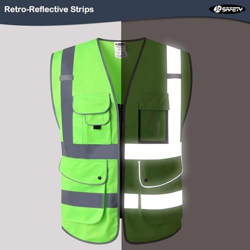 JKSafety Safety Vest for Men Women Reflective Hi Vis JK150 Green 3XL - Image 4