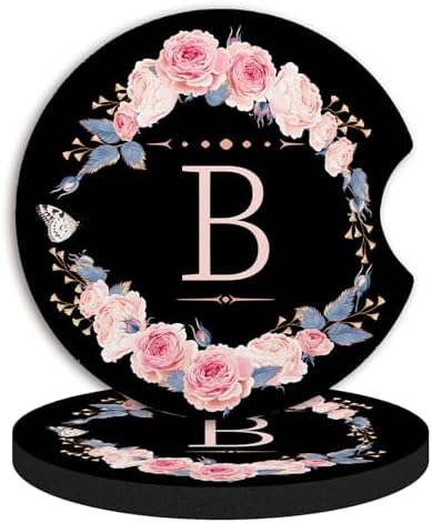 2pcs Letter B Car Coasters, Absorbent Universal neoprener Cup Holder Coasters by Unknown