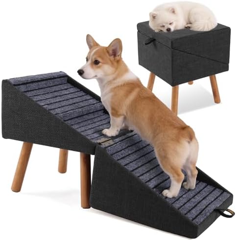 Dog Ramp for Small Dogs, 2-in-1 Pet Steps & Ottoman by Ziluce